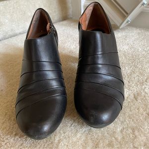 Clarks Artisan Black Booties, zipper sides